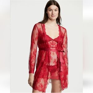 ‼️ONLY ONE!!‼️  ❤️ VICTORIA'S SECRET Fishnet Floral Mesh Lace Robe ❤️